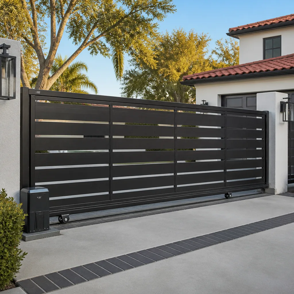 Sliding driveway gates